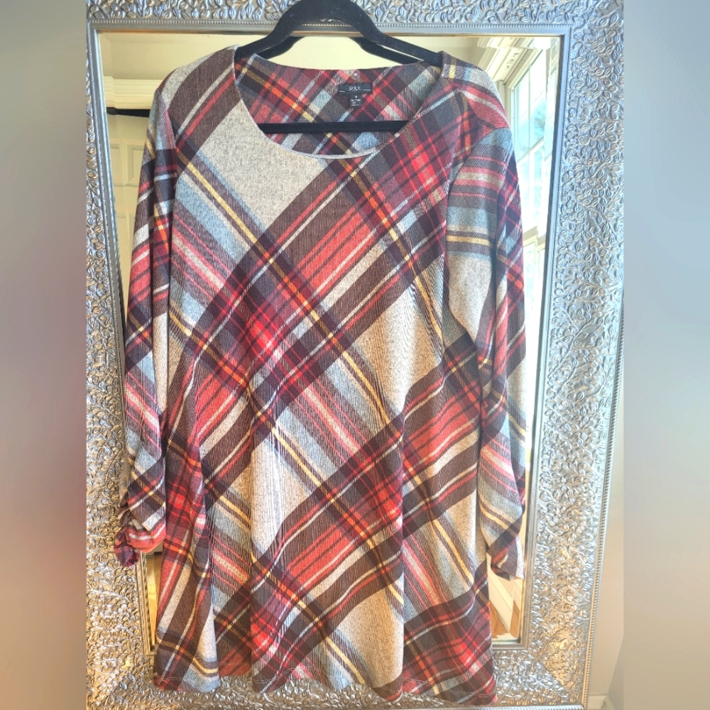 Plaid Long‎ Sleeve Dress